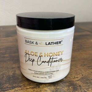 Bask & Lather Aloe & Honey Deep Conditioner Adds Luster And Shine 8 fl Oz 236 mL